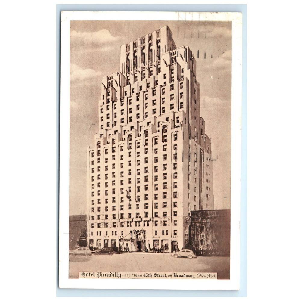 Vintage Postcard Hotel Piccadilly 227 West 45th Street New York City Posted 1938